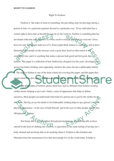 The Right to Fashion