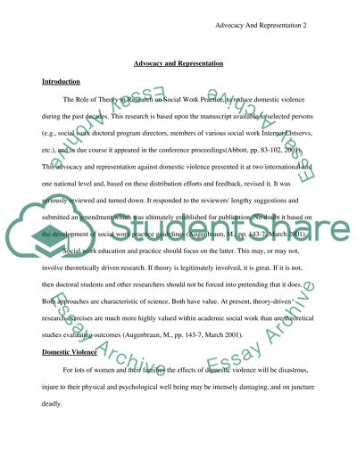 Advocacy and representation