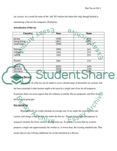 Flat Tax in the UK
