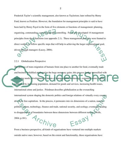 Effectiveness in the Global Organization