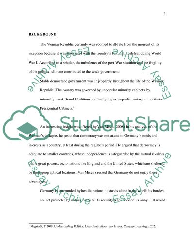 What caused Weimar German to suffer such extreme economic dislocations