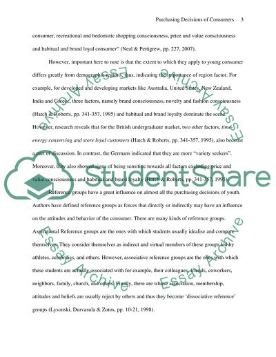 Purchasing Decisions of Consumers