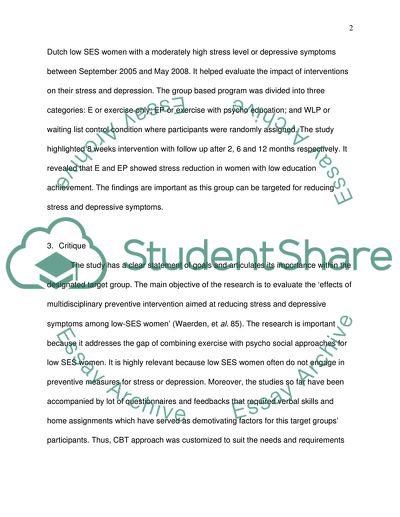 Short- and Long-Term Outcomes in the Reduction of Stress and Depressive Symptoms
