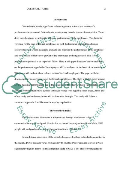 Employees Performance: Cultural Traits