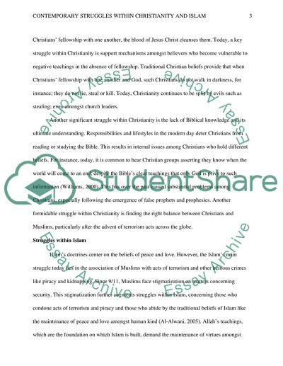 Contemporary Struggles Within Christianity and Islam