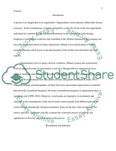 Assessment of Systematic Process of Recruitment and Selection