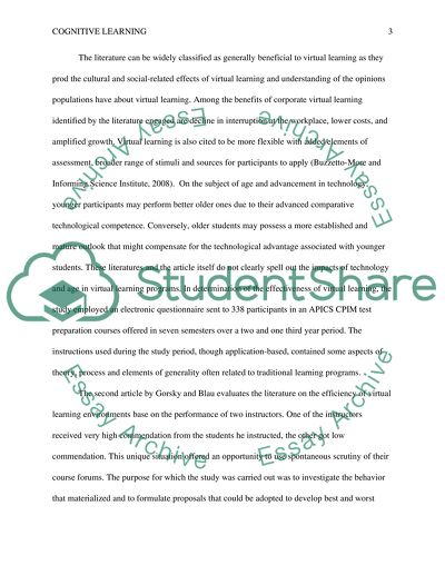 Cognitive Learning Exercise