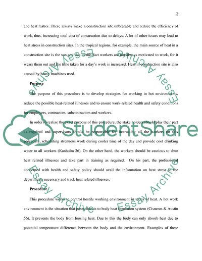 Heat stress procedure