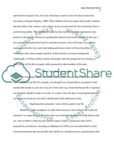 Self reflection paper