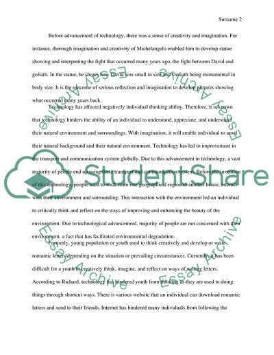 Technologies Impact on the Process of Thinking