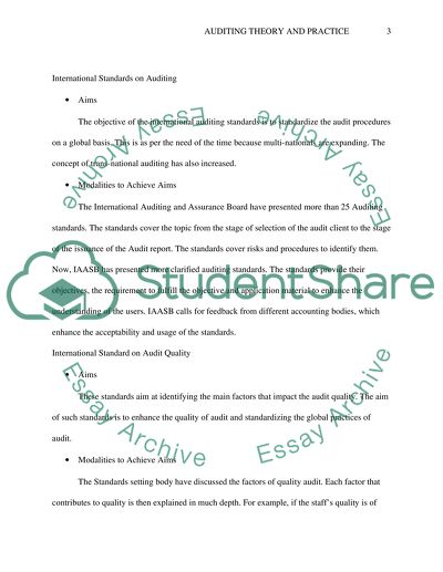 Auditing Theory and Practice