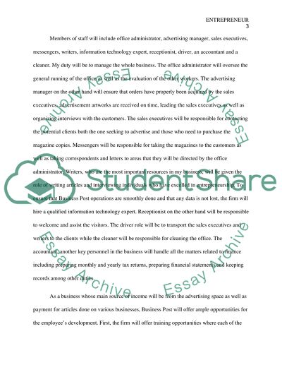 Entrepreneuring: Business Post Enterprise