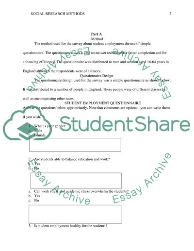 The Use of Simple Questionnaire