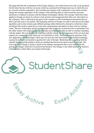 Strategic Management of Google