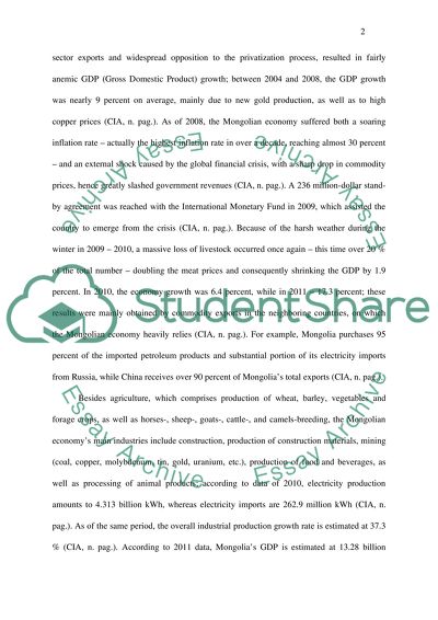 Mongolias Economic Development