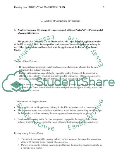 Three Year Marketing Plan of G Company