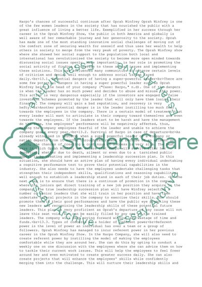 Harpos Chances of Successful Continuum after Oprah Winfrey