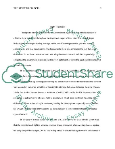 Right to Counsel: Critical Stages of Criminal Proceedings