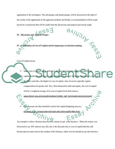 Evaluation of Investment Appraisal Techniques