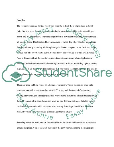 Design of a New Resort Complex