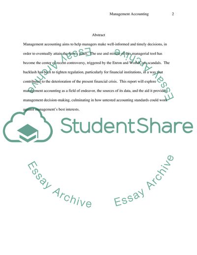 Aim of Management Accounting