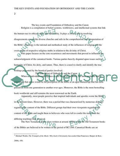 The Key Events and Foundation of Orthodoxy and the Canon