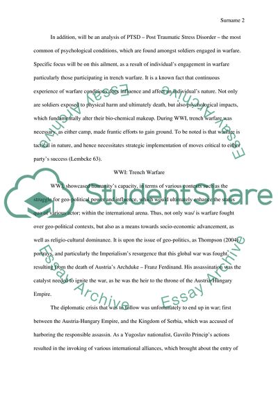 Trench Warfare, PTSD, and Live and Let Live System