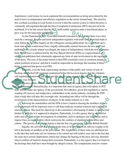 Leveson Inquiry: Risk Management Analysis