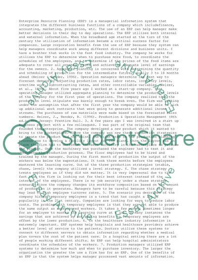 Enterprise resource planning