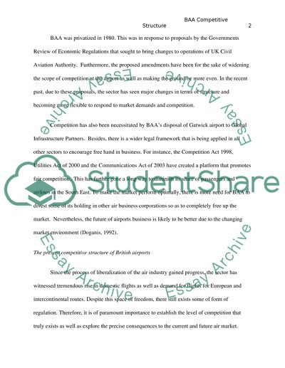 Competitive Structure of British Airports