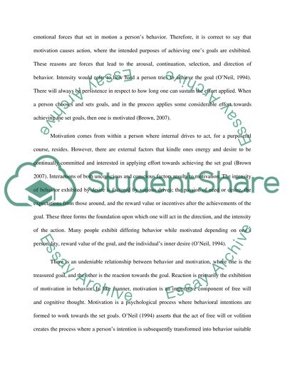 Sources of Motivation