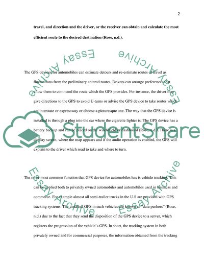 Global Positioning Systems
