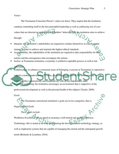 Corrections- Strategic Plan