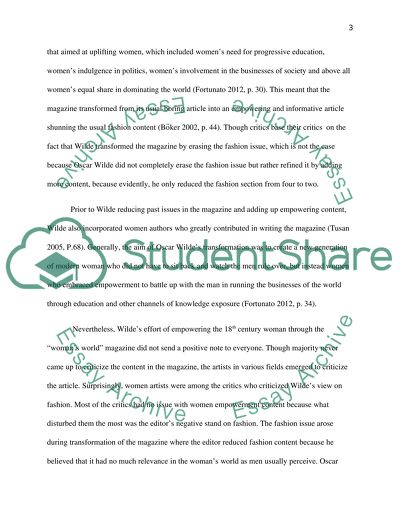 Oscar Wilde as the Fashion Critic and Editor of the Magazine