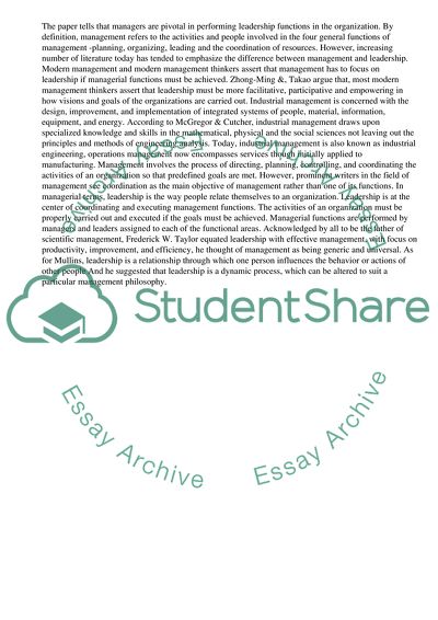 The Role of a Modern Industrial Manager