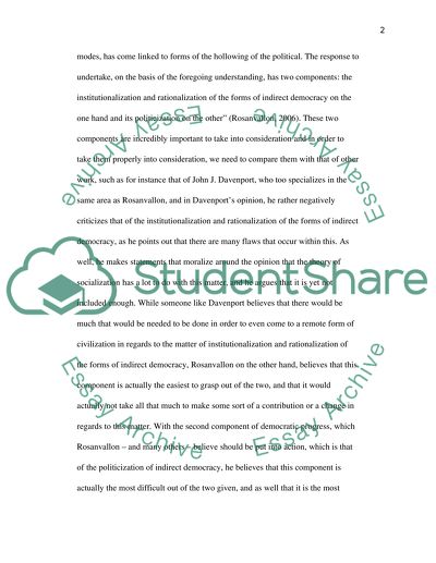 Democracy Past and Future by Pierre Rosanvallon: A Critical Review