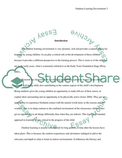 Strategies Currently Used in the Outdoor Learning Environment