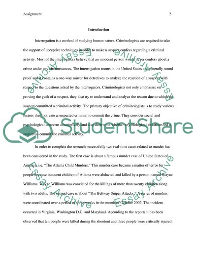 Investigations Carried Out in Atlanta Murder Case and the Beltway Sniper Attack Case