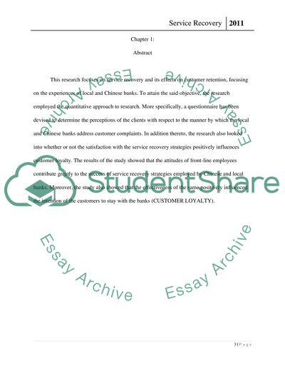 Service Recovery in Consumer Banking