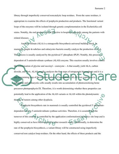 Determining the Rates of Biosynthesis of Porphyrin in Relation to -Aminolaevulic Acid Dehydrate