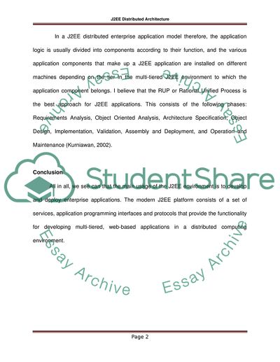 J2EE Distributed Architecture