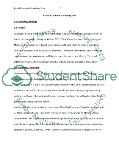 Brand Extension Marketing Plan