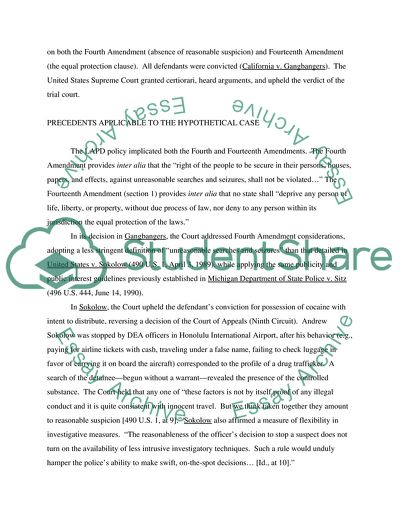 Police Department and Hypothetical Policy