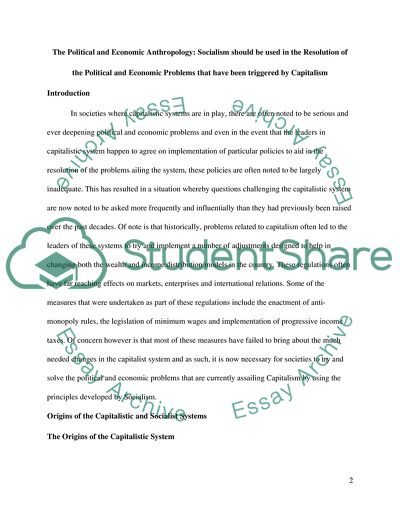 Socialism Should Be Used in the Resolution of the Political and Economic Problems