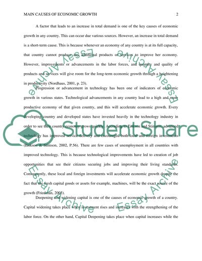 Main Causes of Economic Growth