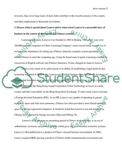 Chinese Economy Case Study