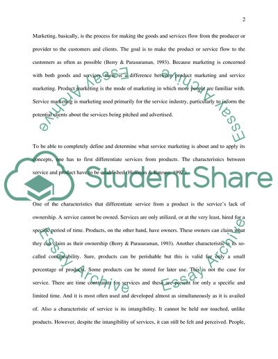 Application of Service Marketing through the Restaurant Business