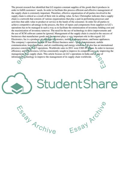 LG Electronics and The Use of SCM Software