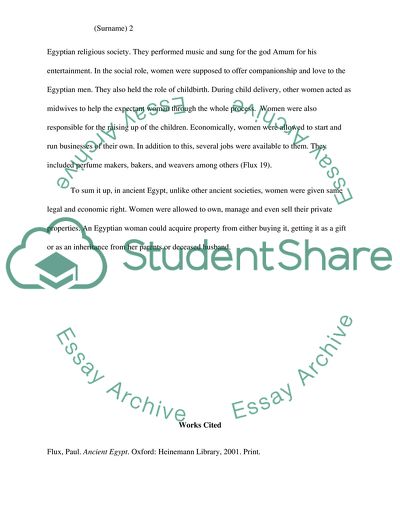 Role Of Women In Ancient Egypt