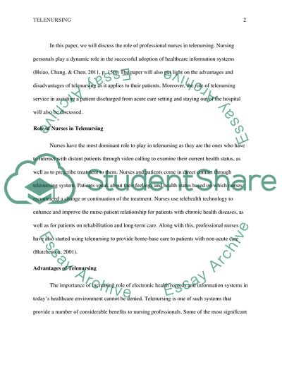 Telenursing in Health Care